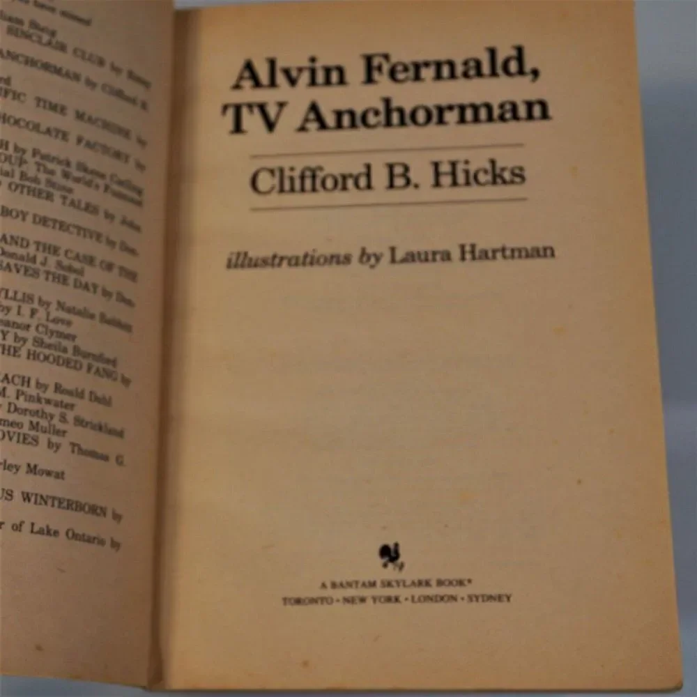 Alvin Fernald TV Anchorman By Clifford B Hicks 1980 Bantam Skylark Paperback